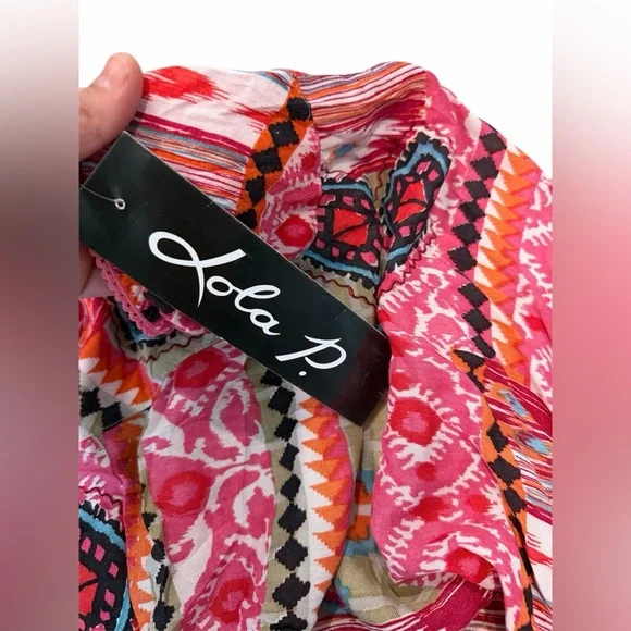 Vintage Y2K Lola P Boho Patchwork Handkerchief Hem Skirt XL- L - S Deadstock - Picture 5 of 7